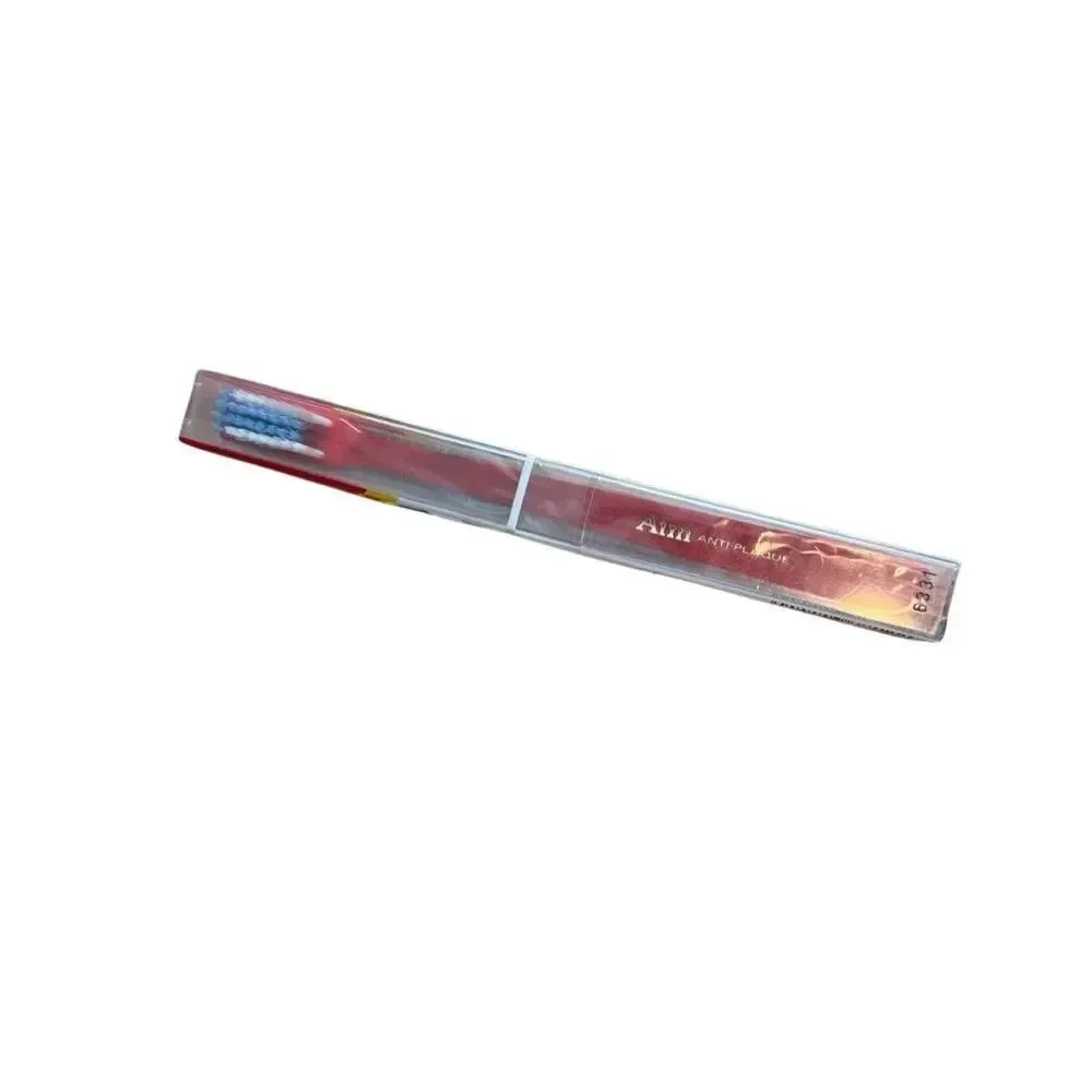 NIB AIM made in Germany Soft Head Bristle Toothbrush Red